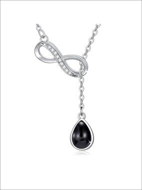 925 Sterling Silver Teardrop Y-Necklace Infinity Pendant Necklace Jewelry for
